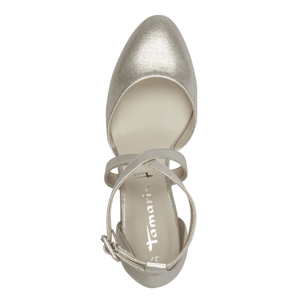 Tamaris Damen Pumps Spangenpumps High Heel silber