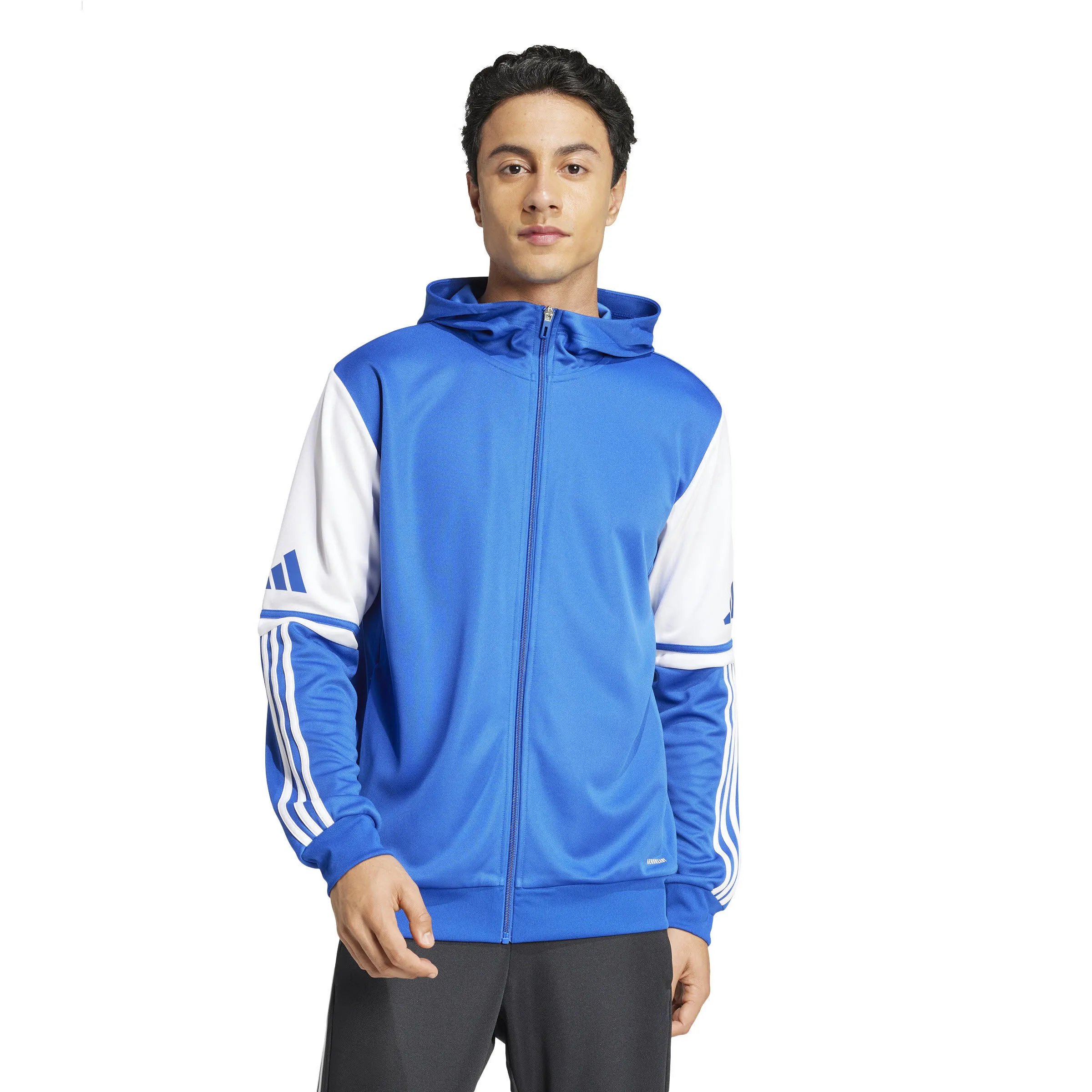 adidas Squadra 25 Kapuzenjacke Trainingsjacke Herren blau weiß