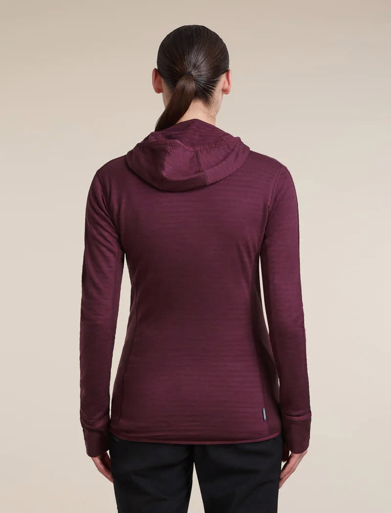 ICEBREAKER DA MER 300 REALFLEECE DESC LS ZIP HOODY Damen Skirolli rot