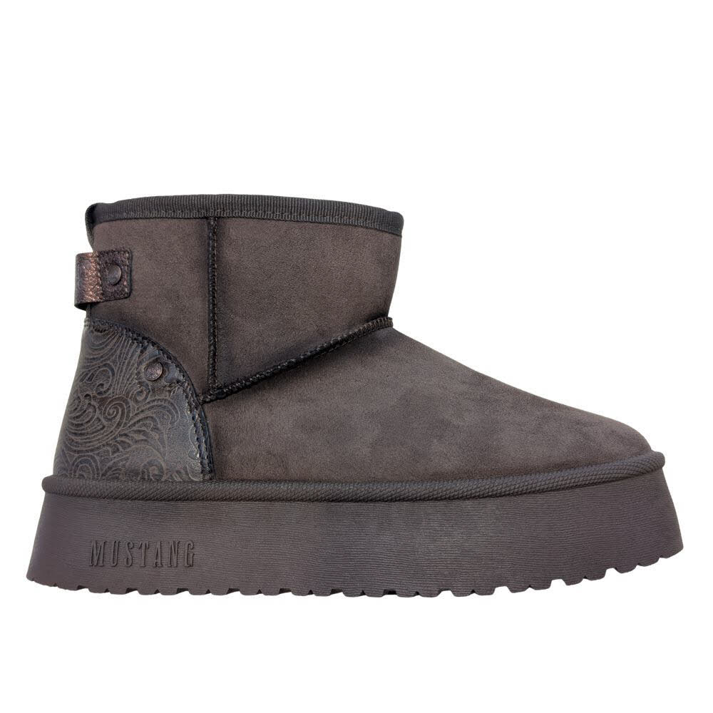 Mustang Damen Stiefel Stiefelette Slipper gefüttert braun