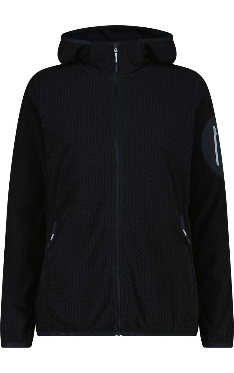 CMP WOMAN JACKET FIX HOOD Damen Fleecejacke Kapuzenjacke Midlayer antracite