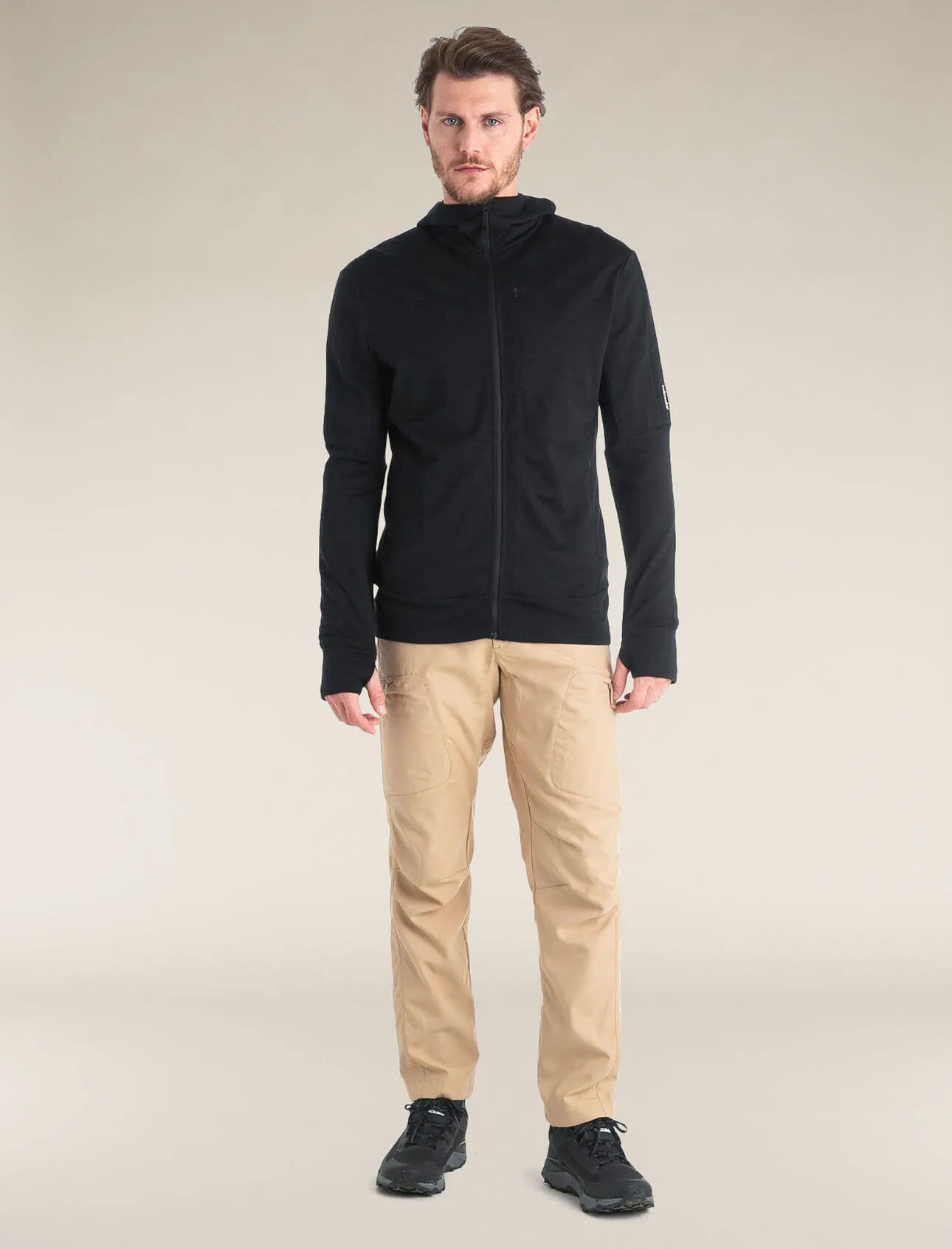 Icebreaker Merino 260 Quantum Zip-Hoodie Fleecejacke Herren schwarz