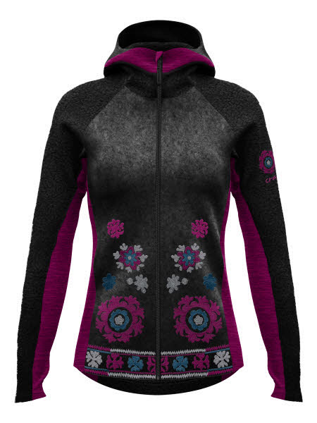 Crazy Idea JKT AROUND Fleecejacke Kapuzenjacke Damen schwarz pink