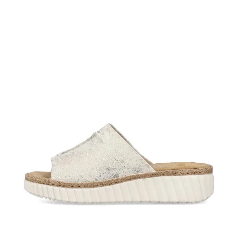 Rieker FSK Damen Sandalen Pantolette Sandale beige