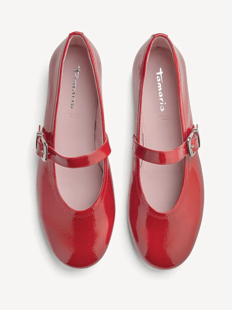 Tamaris Damen Ballerina Riemchenballerina rot