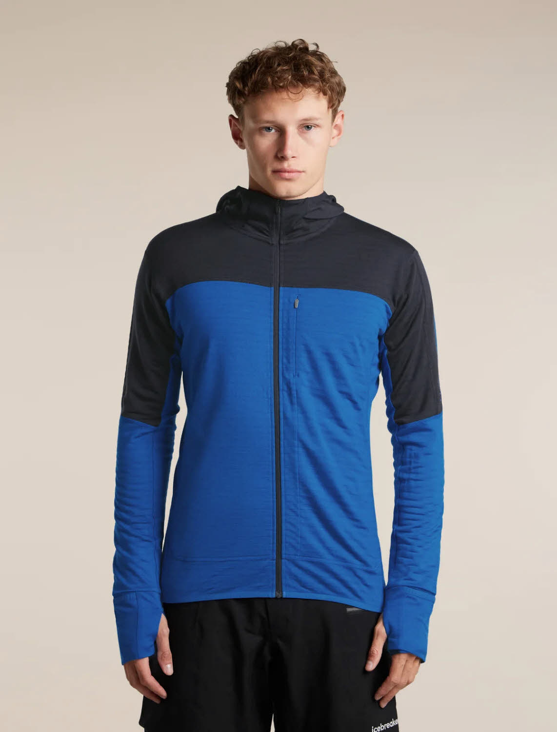ICEBREAKER HE MER 300 RF DESCENT LS ZIP HOODY Herren Skirolli blau/midnight navy