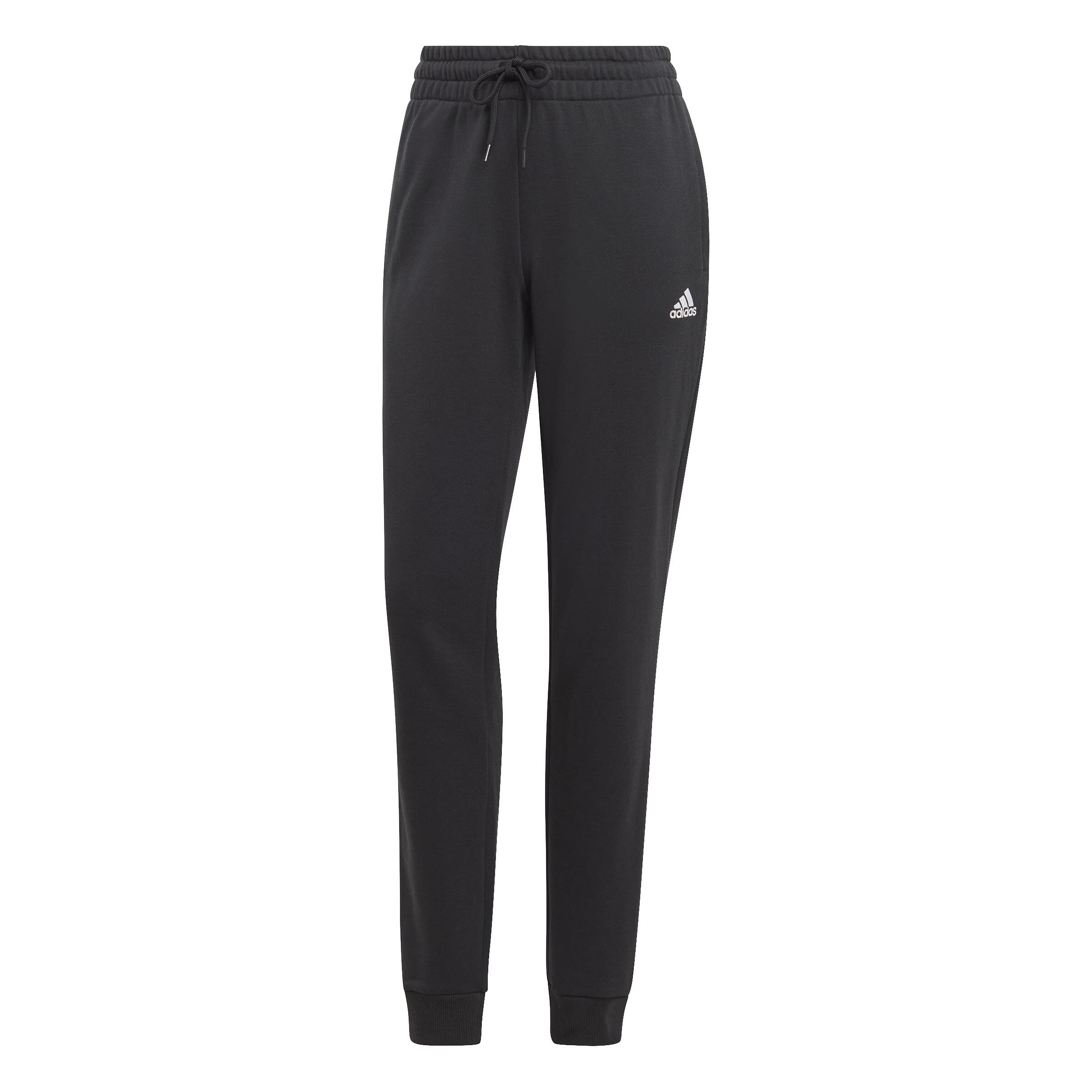 Adidas Essentials Linear French Terry Cuffed Hose Weitenregulierbar Baumwolle Damen Schwarz