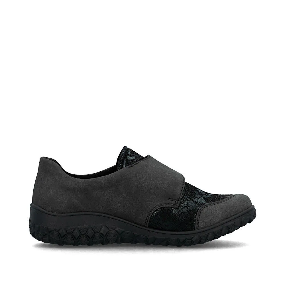 Rieker HWK Damen Halbschuhe Slipper grau