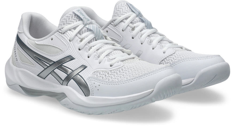 Asics GEL-ROCKET 12 Damen Sportschuhe Hallenschuhe white/pure silver