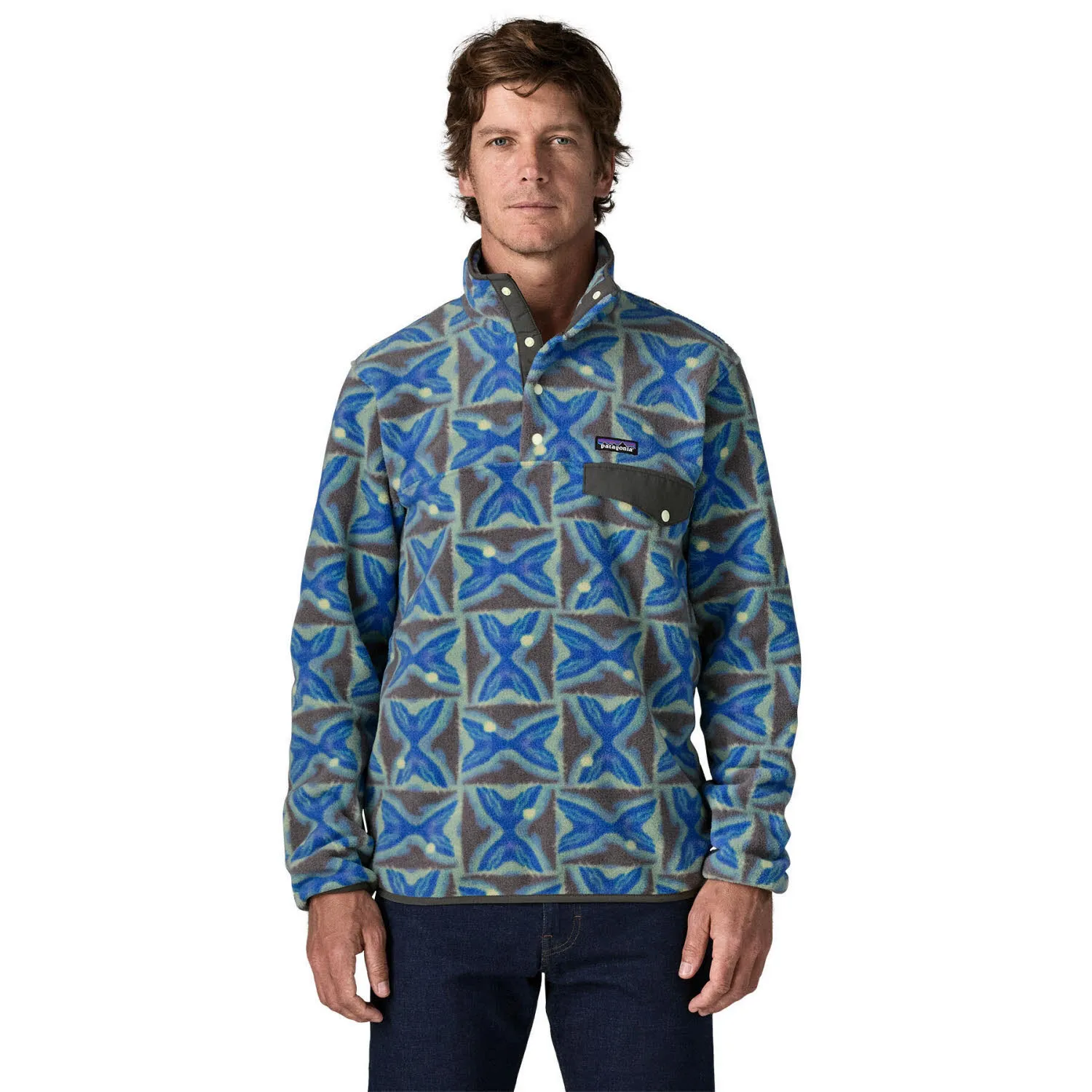 Patagonia Lightweight Synch Snap-T P/O Herren Fleecepullover blau/grau