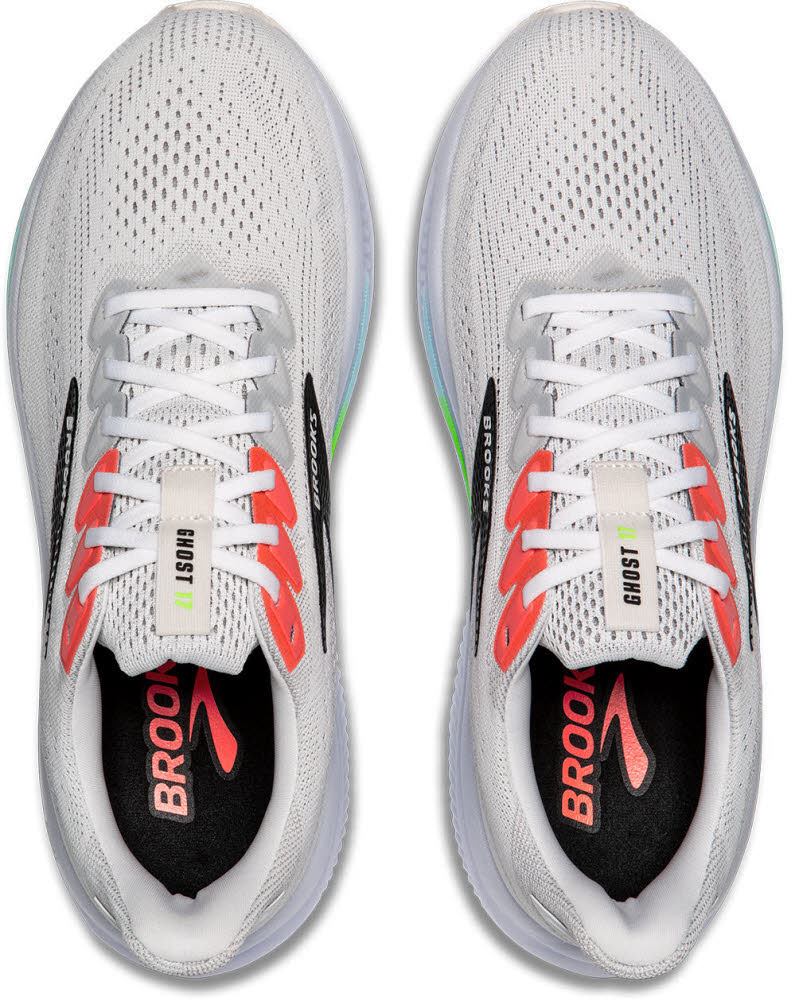 Brooks Ghost 17 Herren Laufschuhe Joggingschuhe white/pink clay/gecko