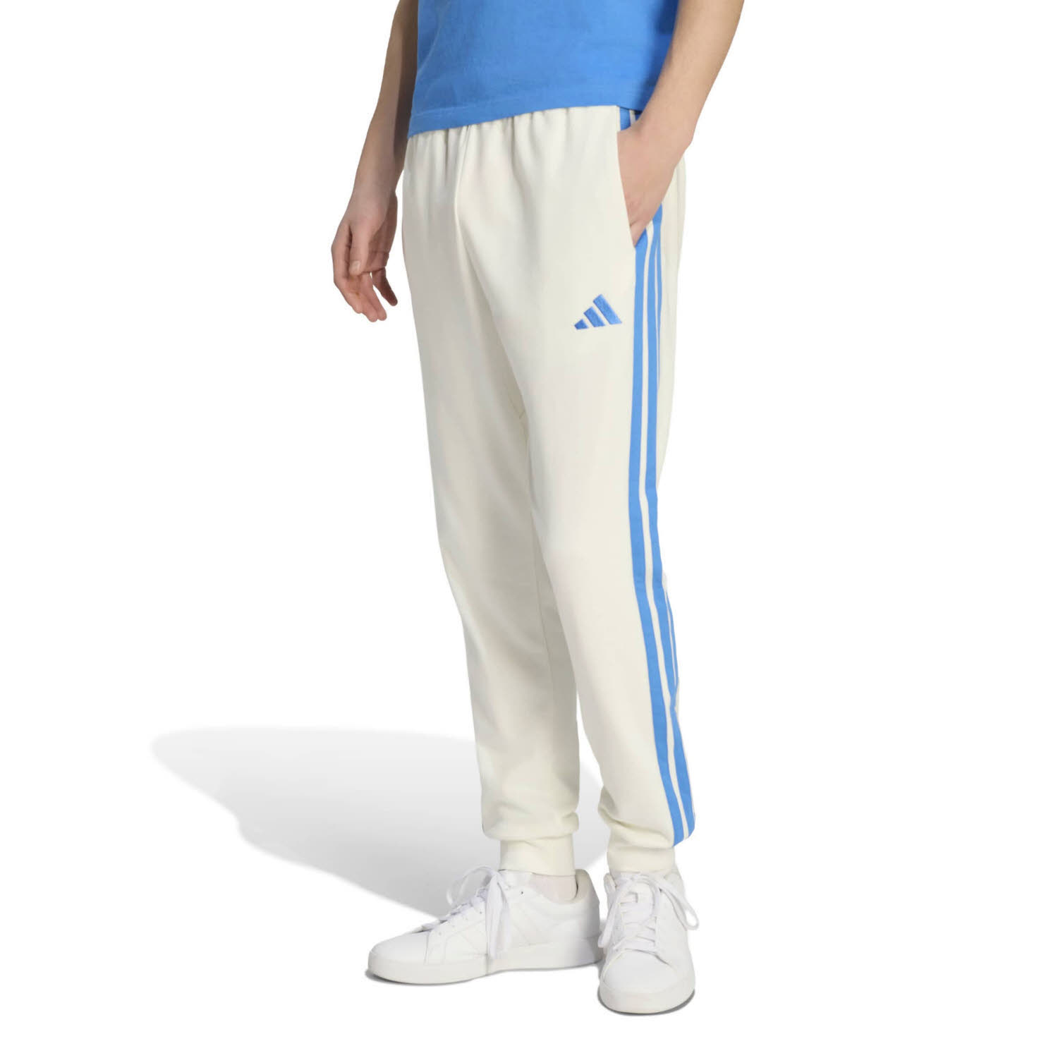 adidas Essentials 3-Streifen French Terry Herren Jogginghose Fleecehose beige