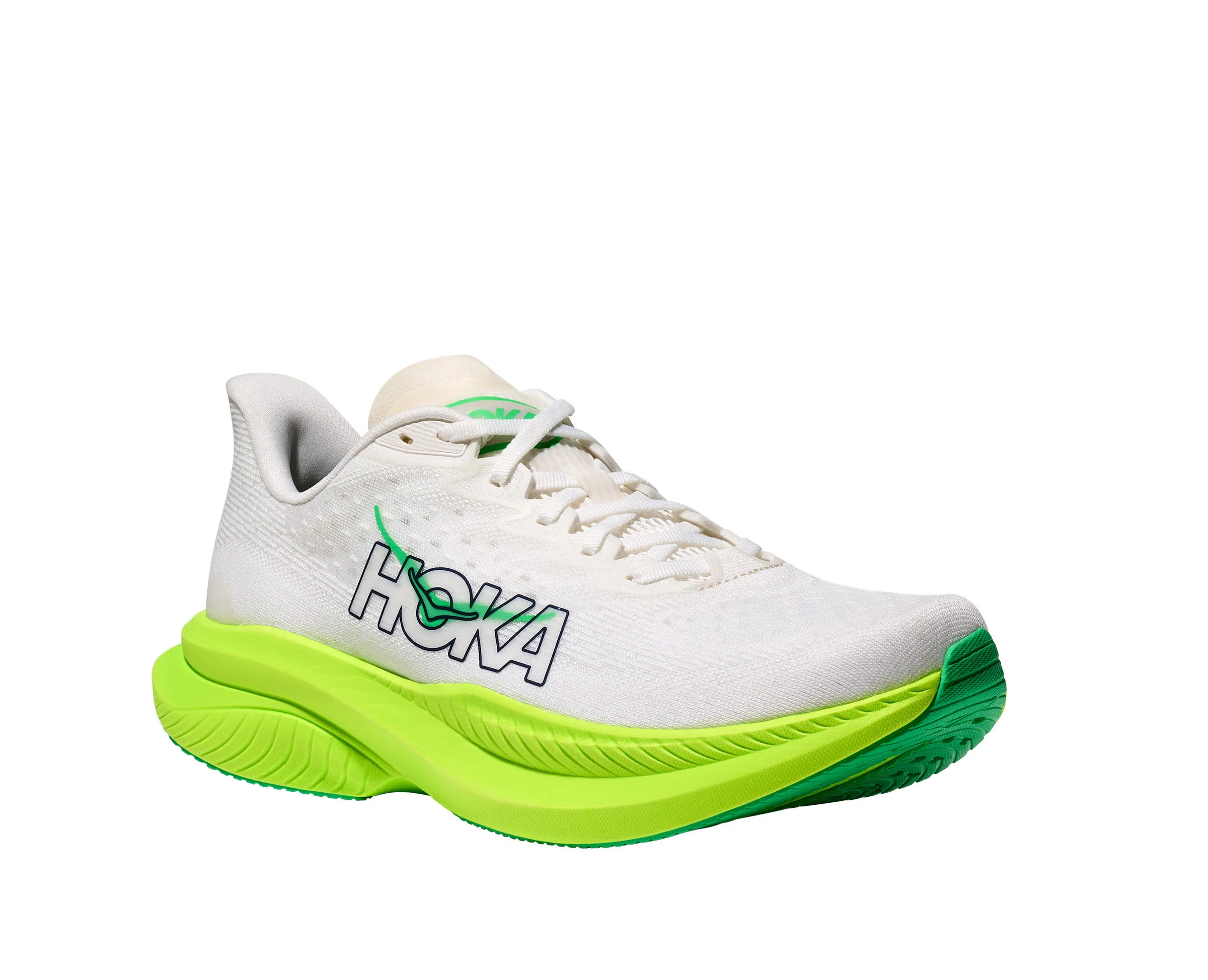 Hoka MACH 6 Herren Laufschuhe Joggingschuhe white/neon lime