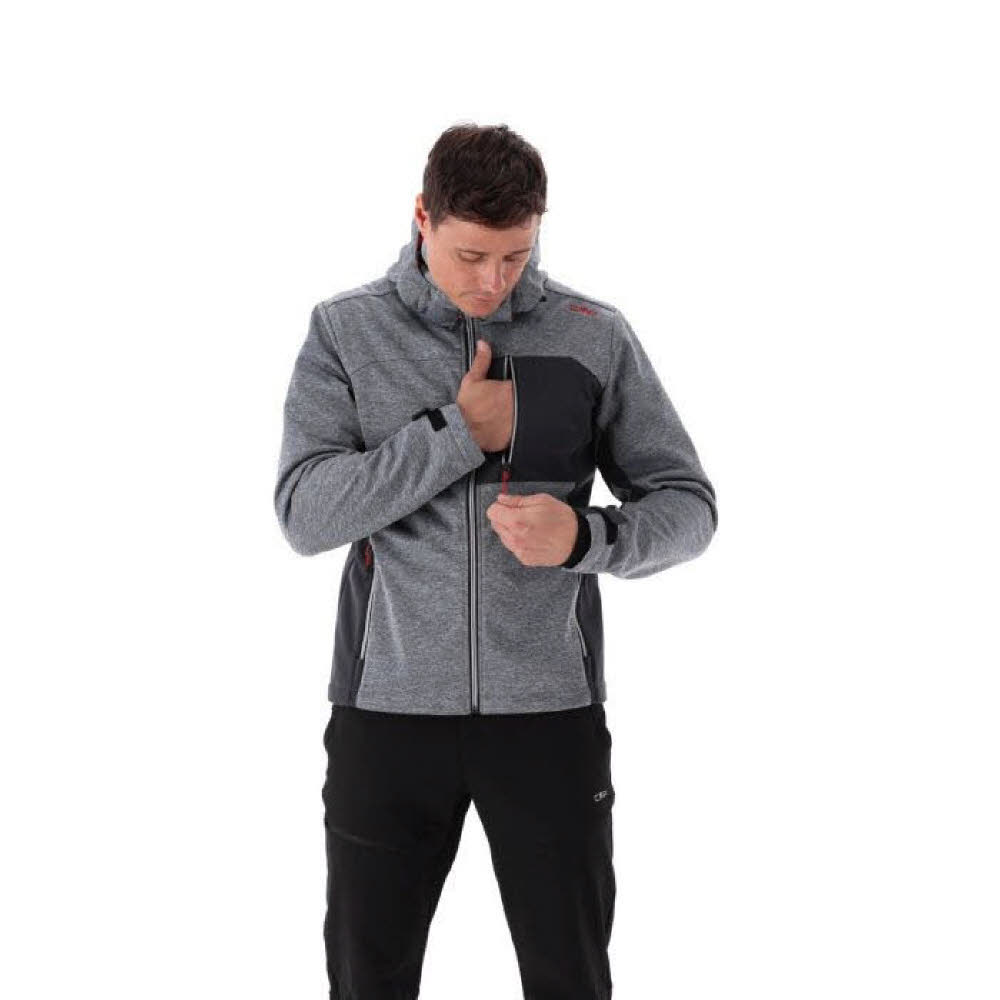 CMP MAN JACKET ZIP HOOD Outdoorjacke Herren grau