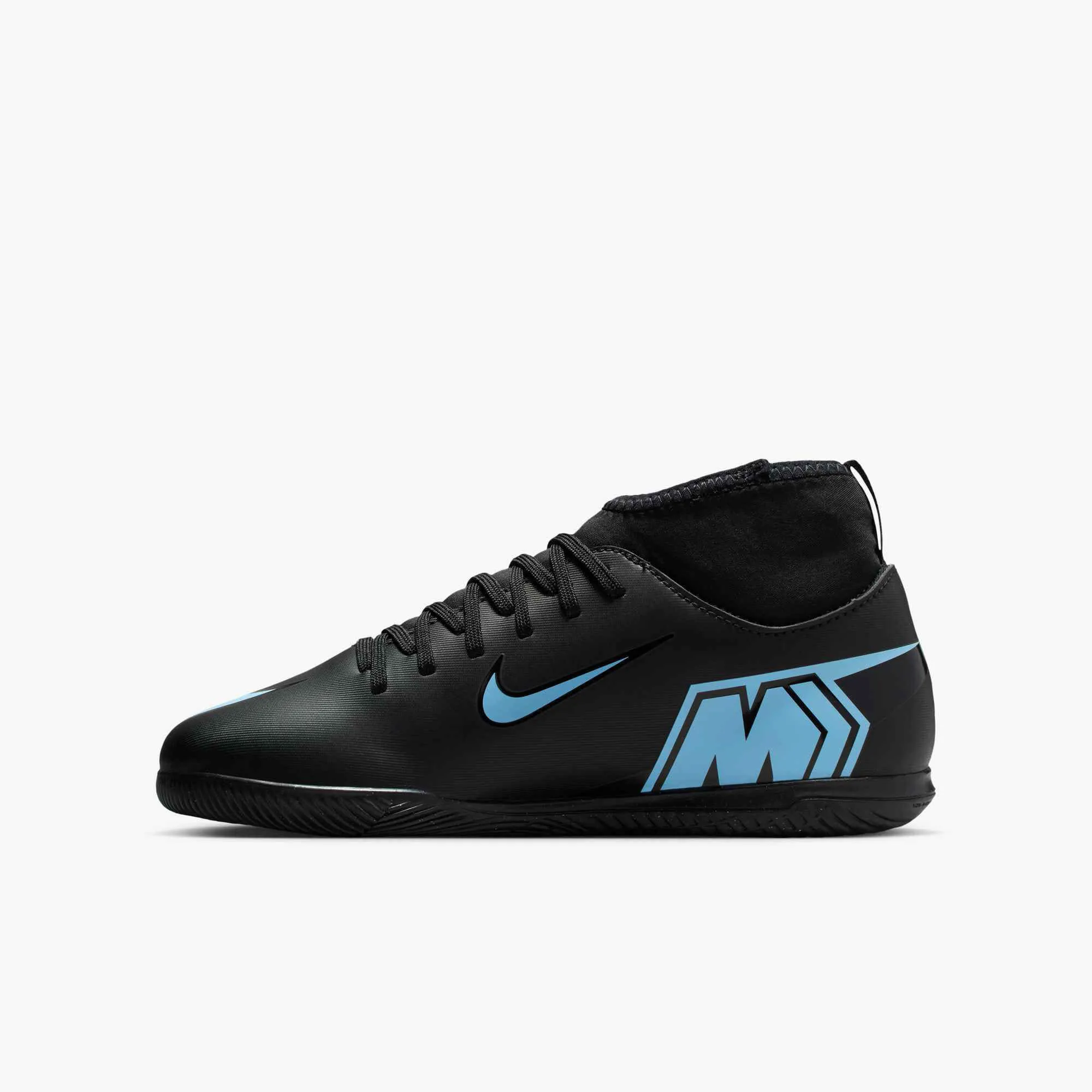Nike Jr. Mercurial Superfly 10 Club Kinder Fußballschuhe Hallenschuhe schwarz/blau
