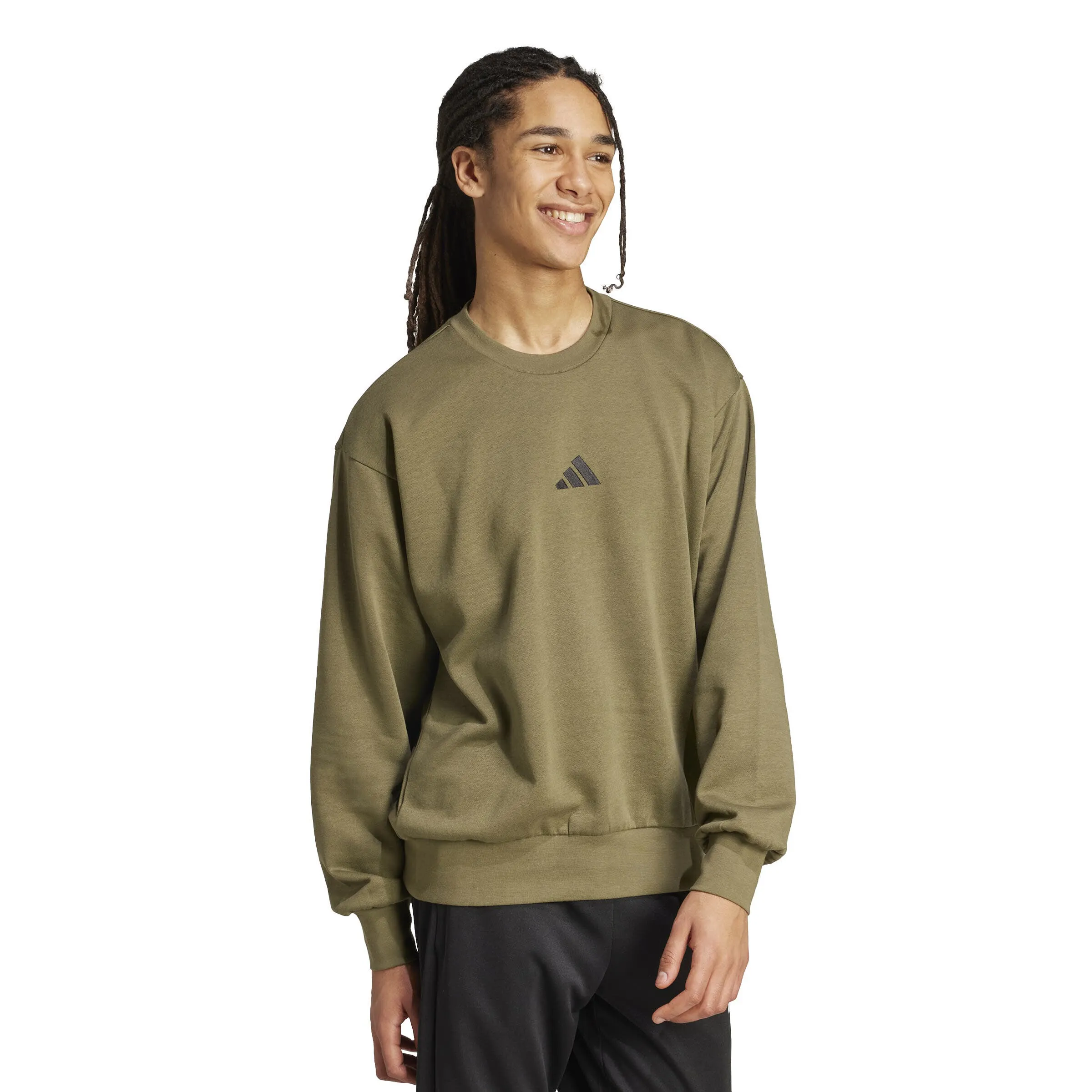 adidas Essentials Feelcozy Herren Sweatshirt grün