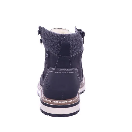 Rieker Herren Schnürstiefel Stiefelette Schnürer gefüttert schwarz