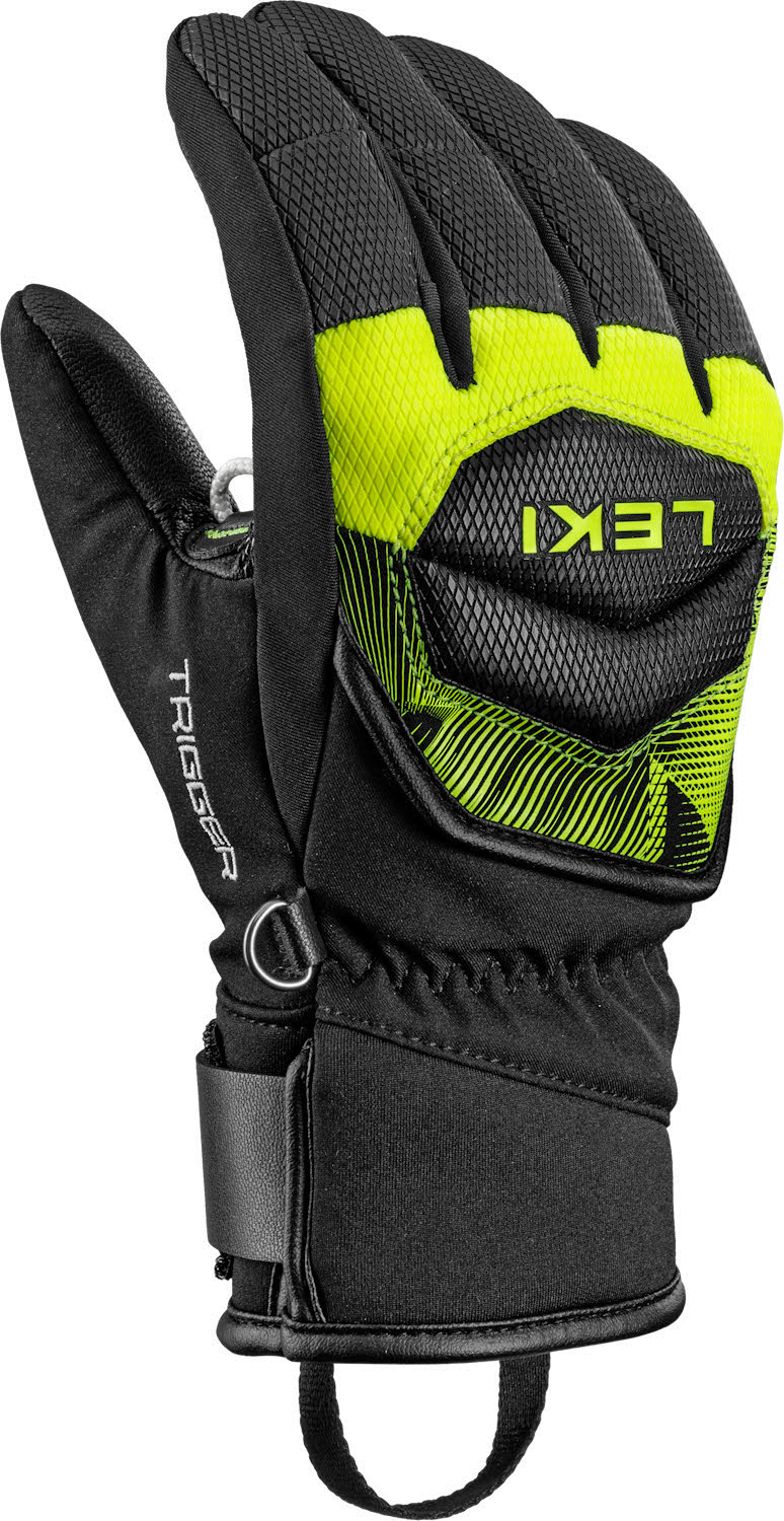 Leki WCR Core TR Junior Kinder Skihandschuhe Fingerlinge schwarz/gelb