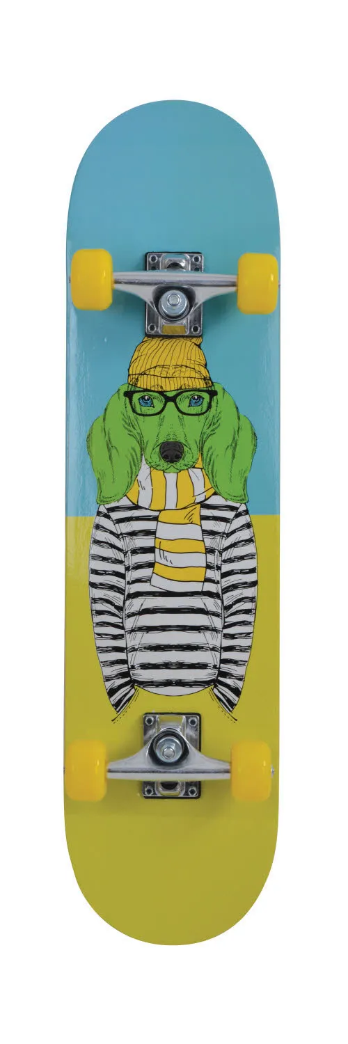 Schildkröt Skateboard Kicker 31" Green Dog Kinder Skateboard gelb/blau/schwarz