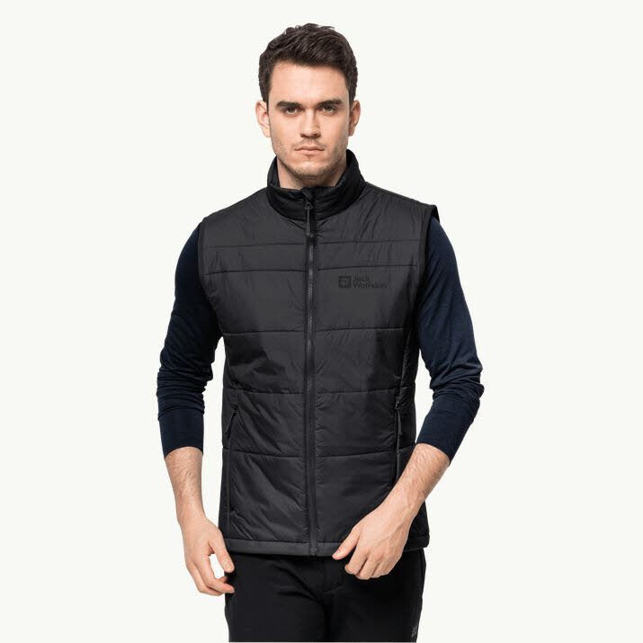 Jack Wolfskin Bergland Herren Winter Weste Schwarz