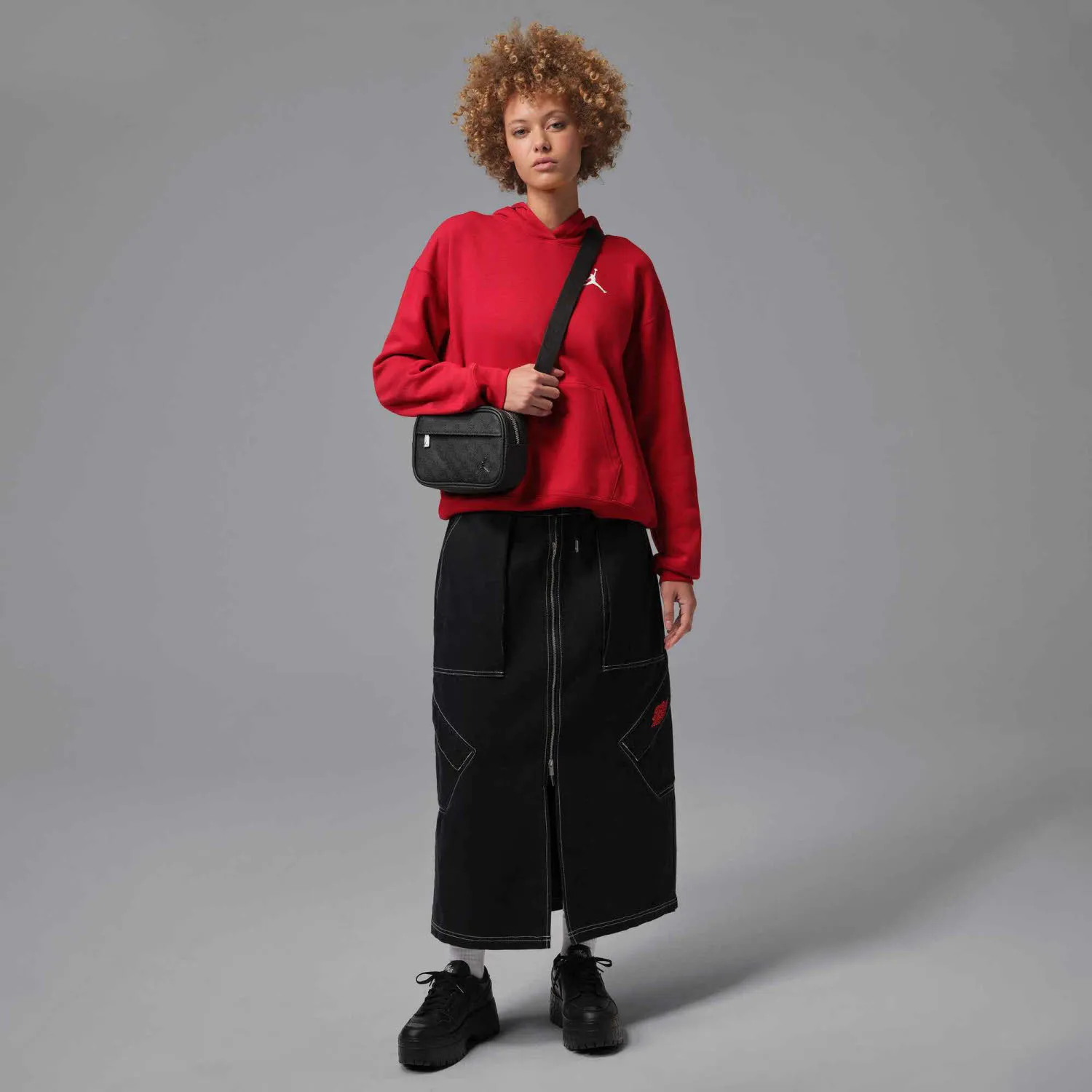 Nike W J JUMPMAN FLC PO 2 Damen Hoodie Kapuzenpullover rot