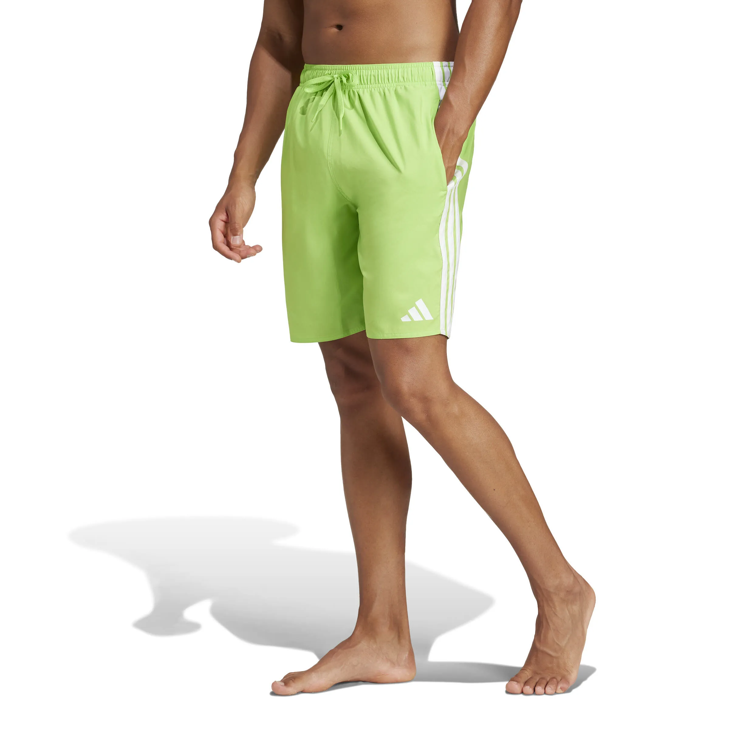 adidas 3-Streifen 8-Inch Badeshorts Badehose Herren hellgrün