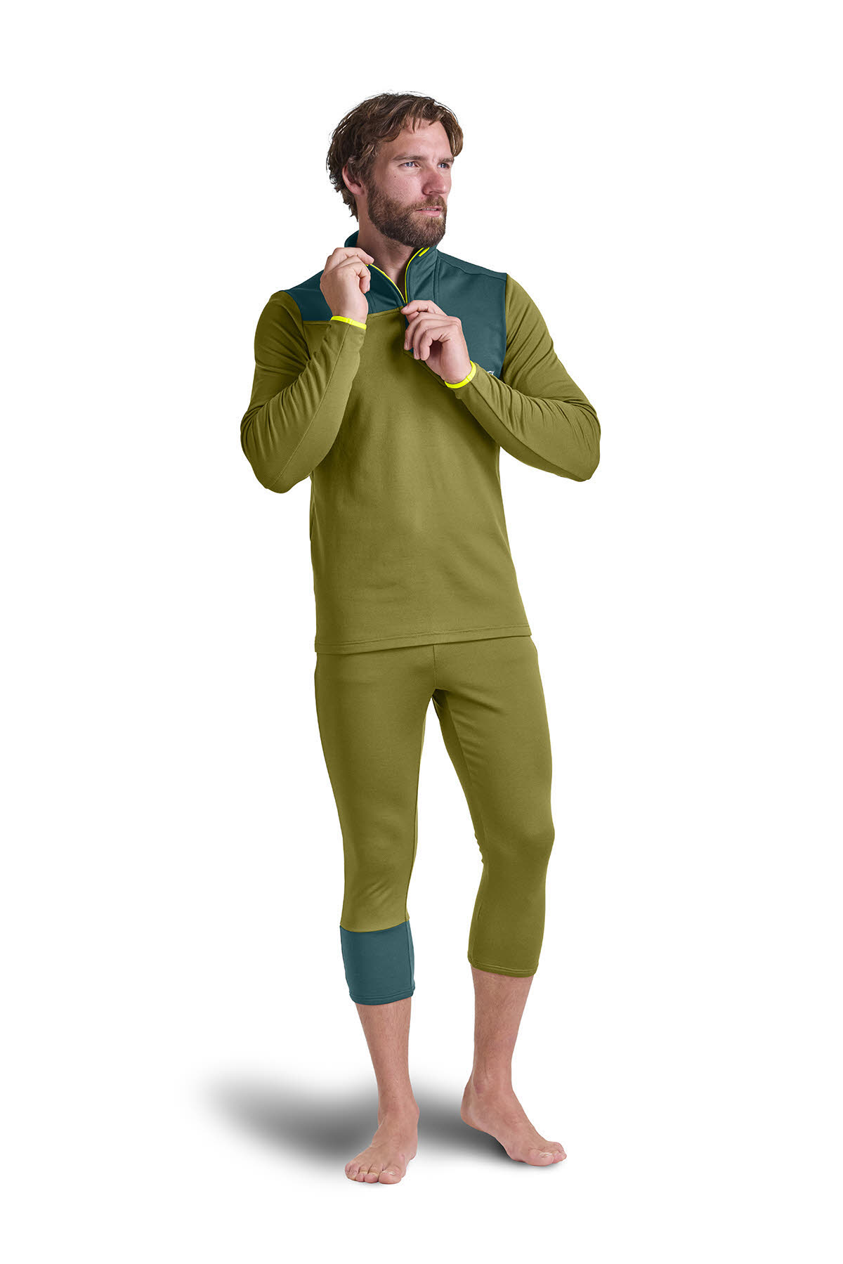 Ortovox Fleece Light Zip Neck Herren Fleecepullover Skirolli schwarz