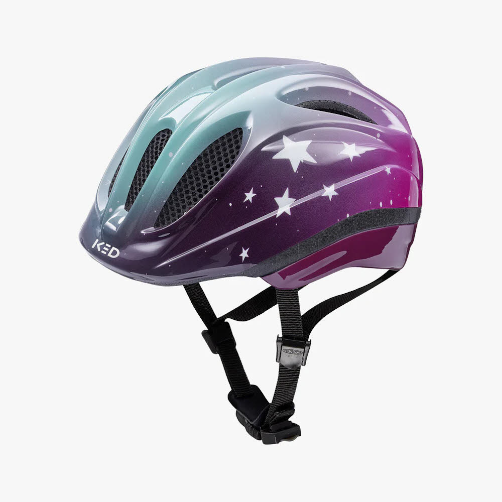 KED MEGGY II TREND Mädchen Fahrradhelm stars pink aqua glossy