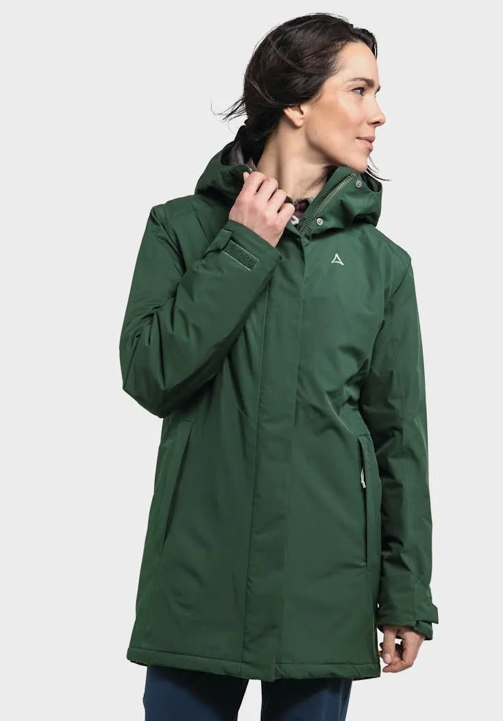 Schöffel Frodo Parka Freizeitmantel wasserdicht Damen grün