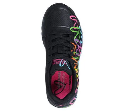 Skechers UNO LITE - SPREAD THE LOVE Sneaker Schnürer Kinder schwarz
