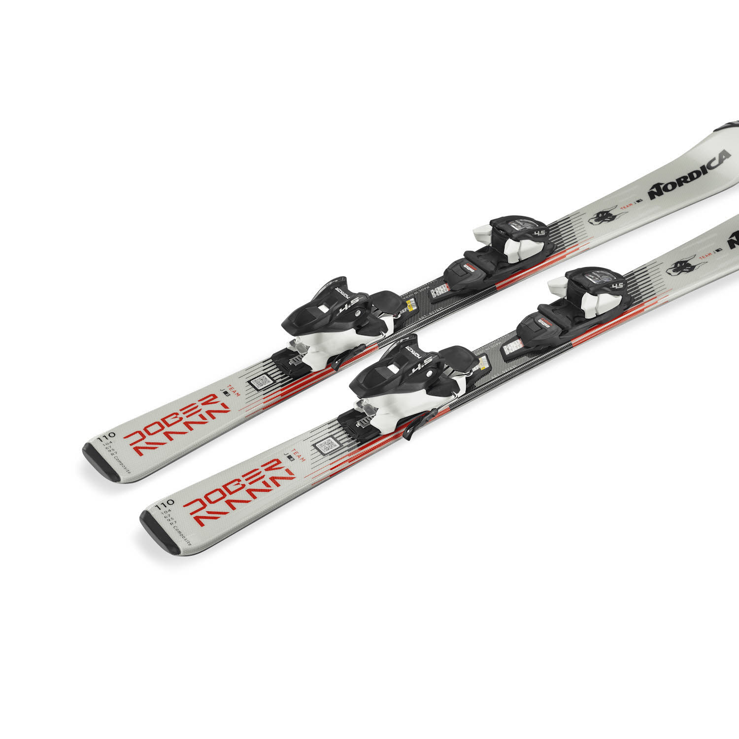 Nordica Team JR FDT (100-140) + JR 4.5 FDT  Kinder Ski Einsteiger 26/27 grau/schwarz