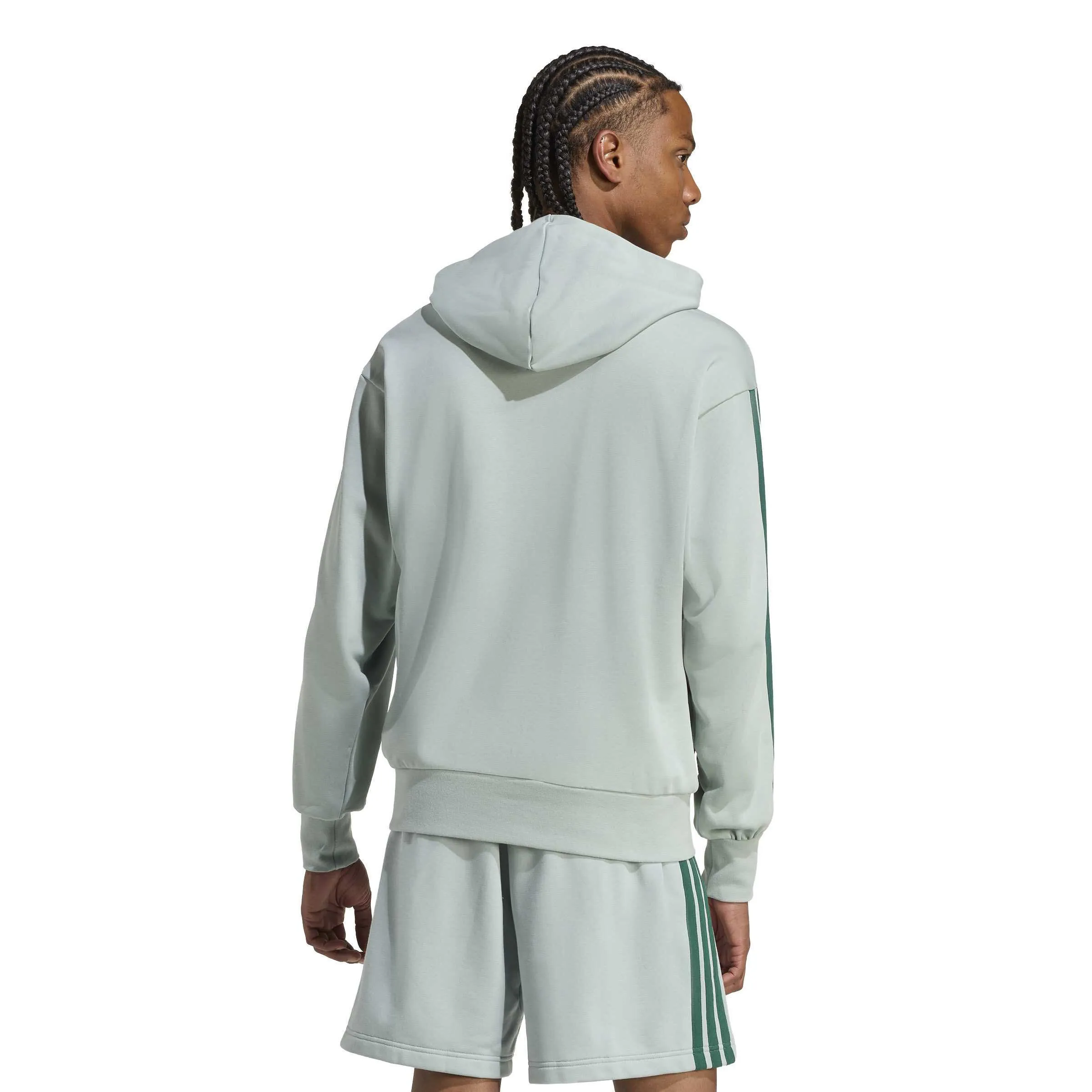 Adidas Essentials 3-Stripes French Terry Herren Hoodie Kapuzenpullover grün