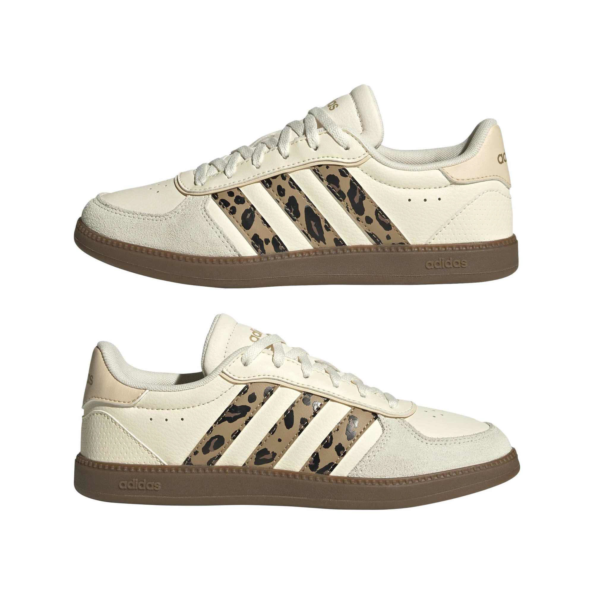 adidas BREAKNET SLEEK J Mädchen Kinder Sneaker Freizeitschuhe beige/leoprint