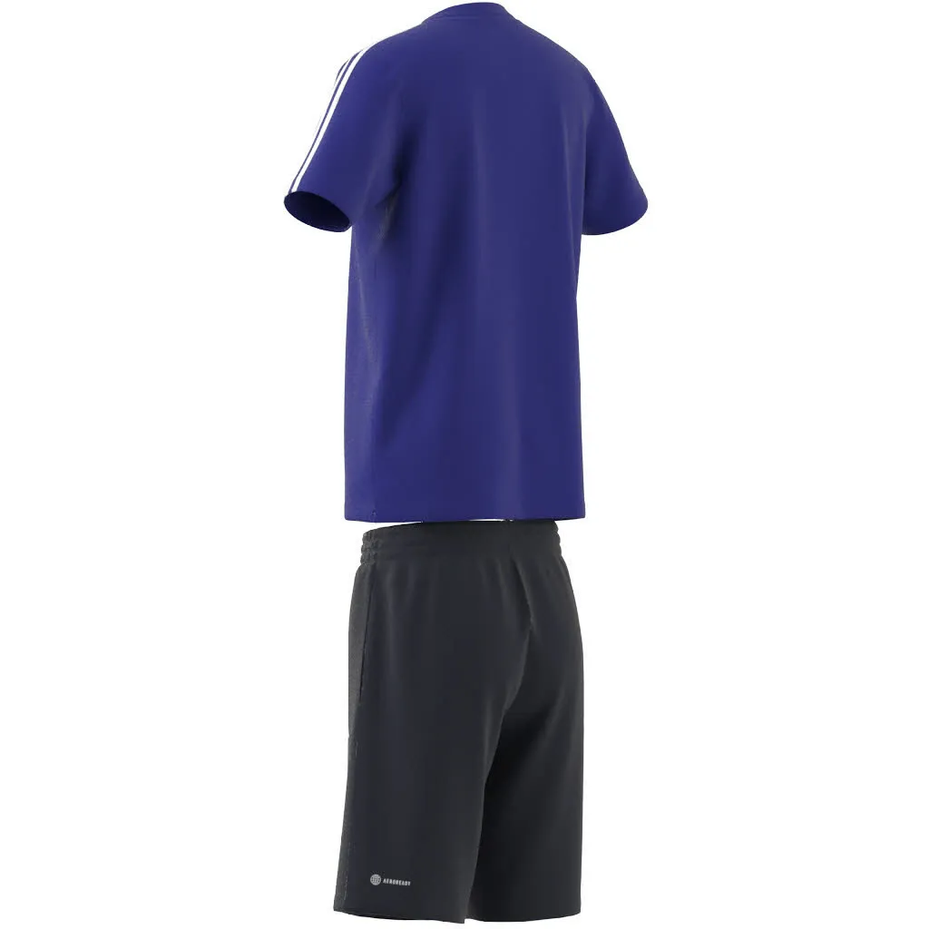 adidas Train Essentials AEROREADY 3-Streifen Regular-Fit Training Set Kinder blau