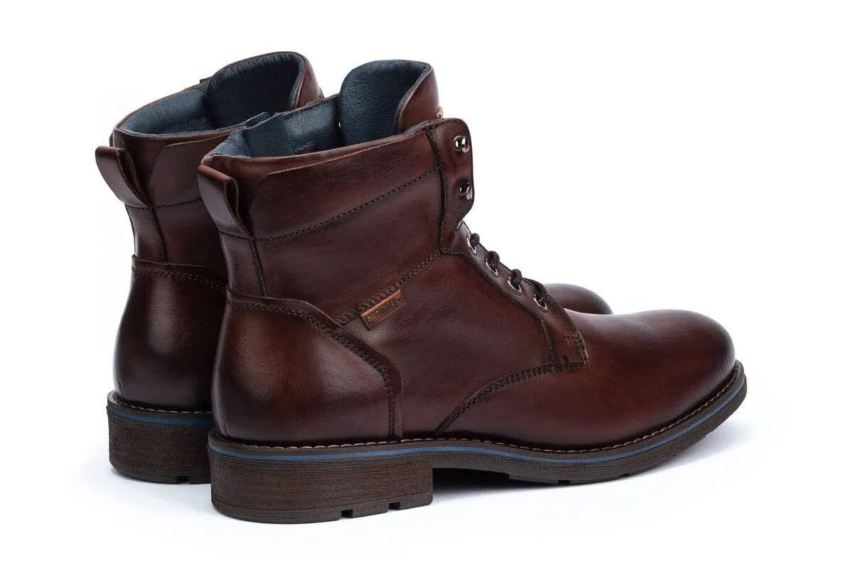 Pikolinos York Herren Siefelette Schnürrer gefüttert Leder Businessschuhe braun NEU