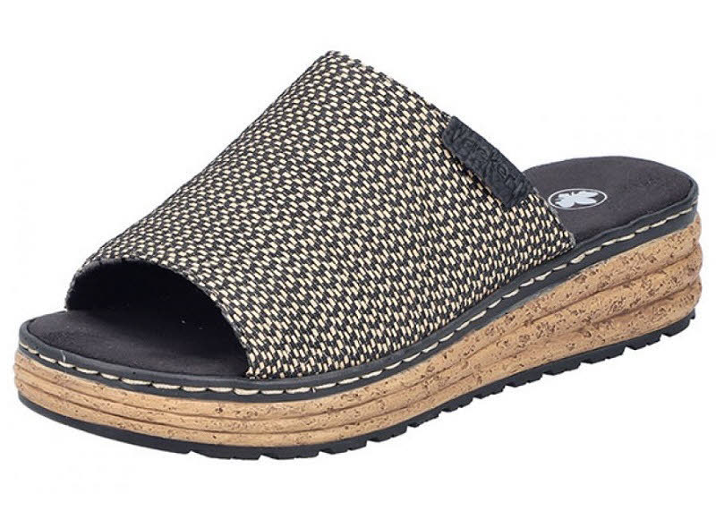 Rieker FSK Damen Sandalen Pantoletten schwarz