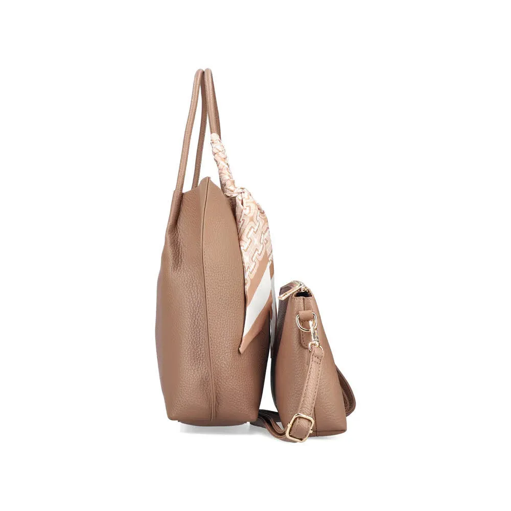 Rieker Damen Shopper Umhängetasche Handtasche braun