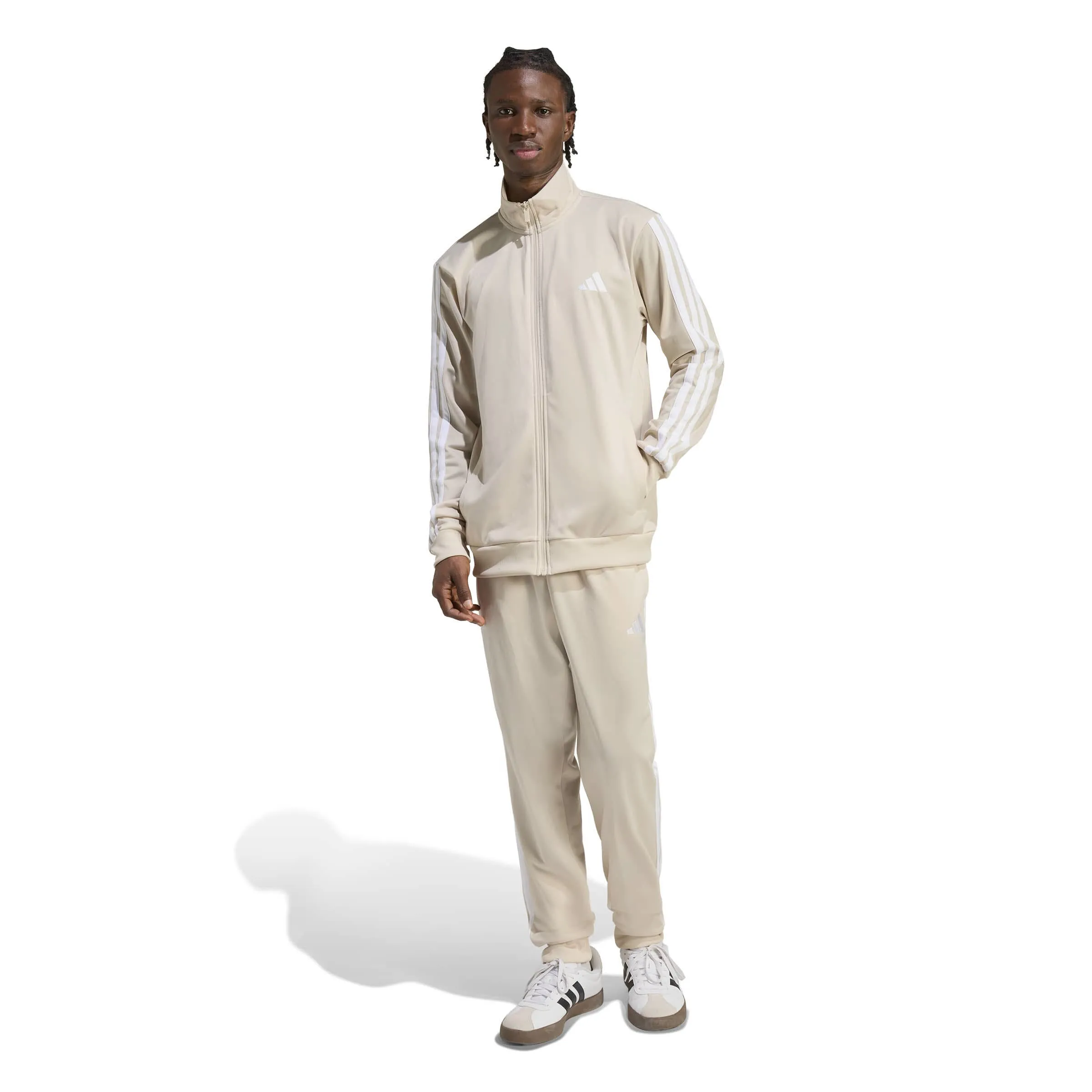 adidas M 3S TR TT Herren Trainingsanzug Set weiß