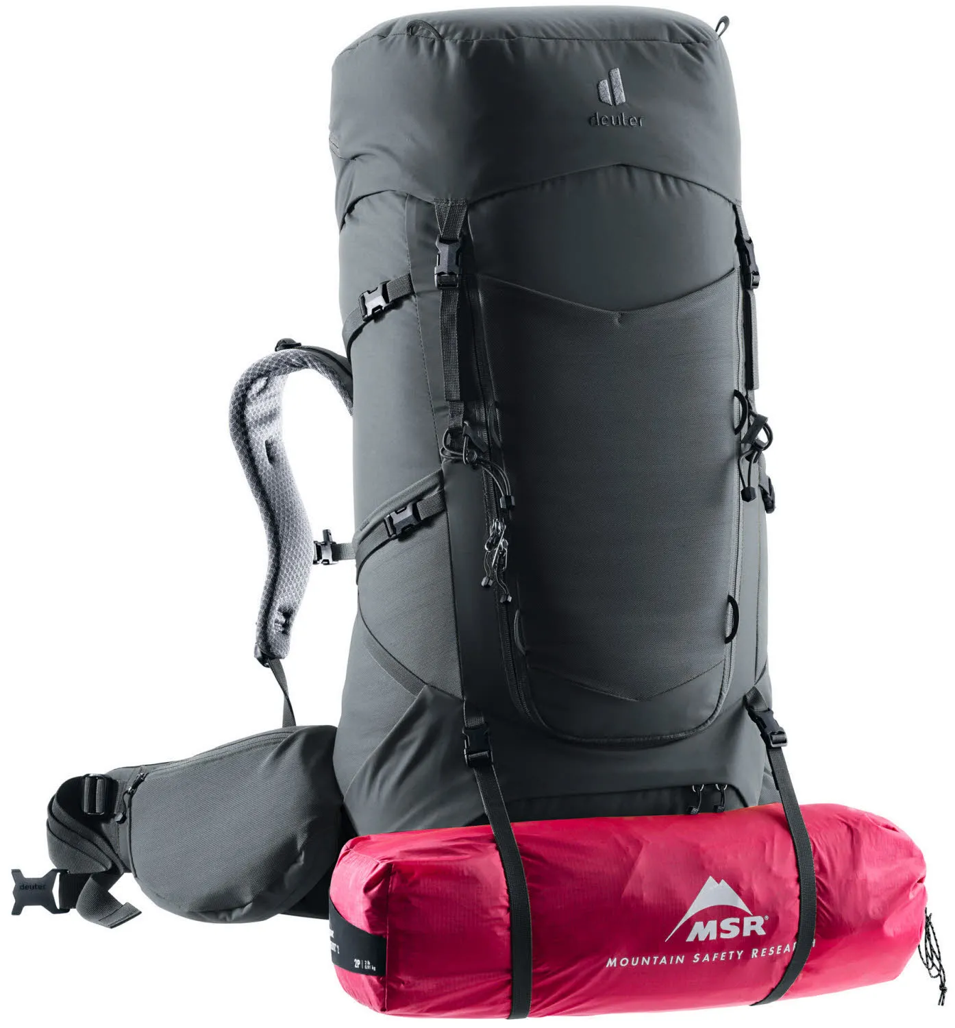 Deuter Aircontact Core 55 +10 SL Damen Wanderrucksack Trekkingrucksack grau