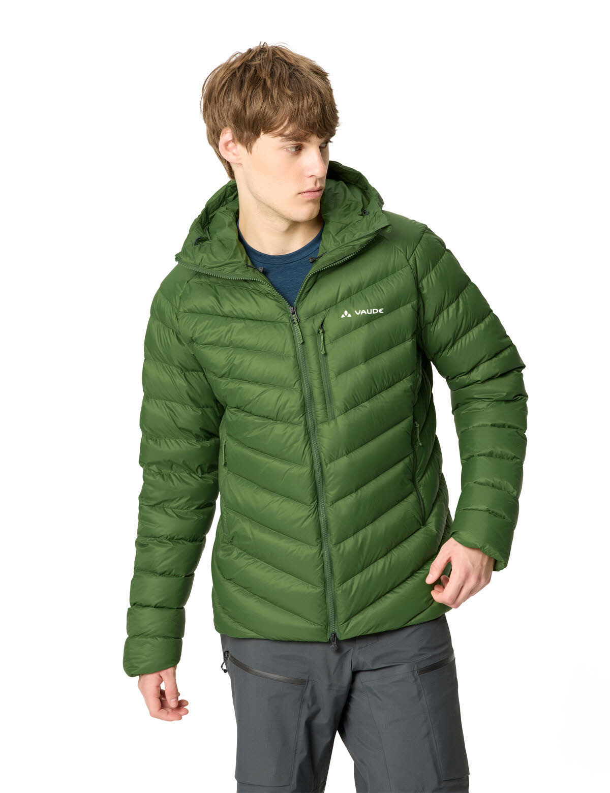 Vaude Monviso Herren Daunenjacke Kapuzenjacke Winterjacke thyme