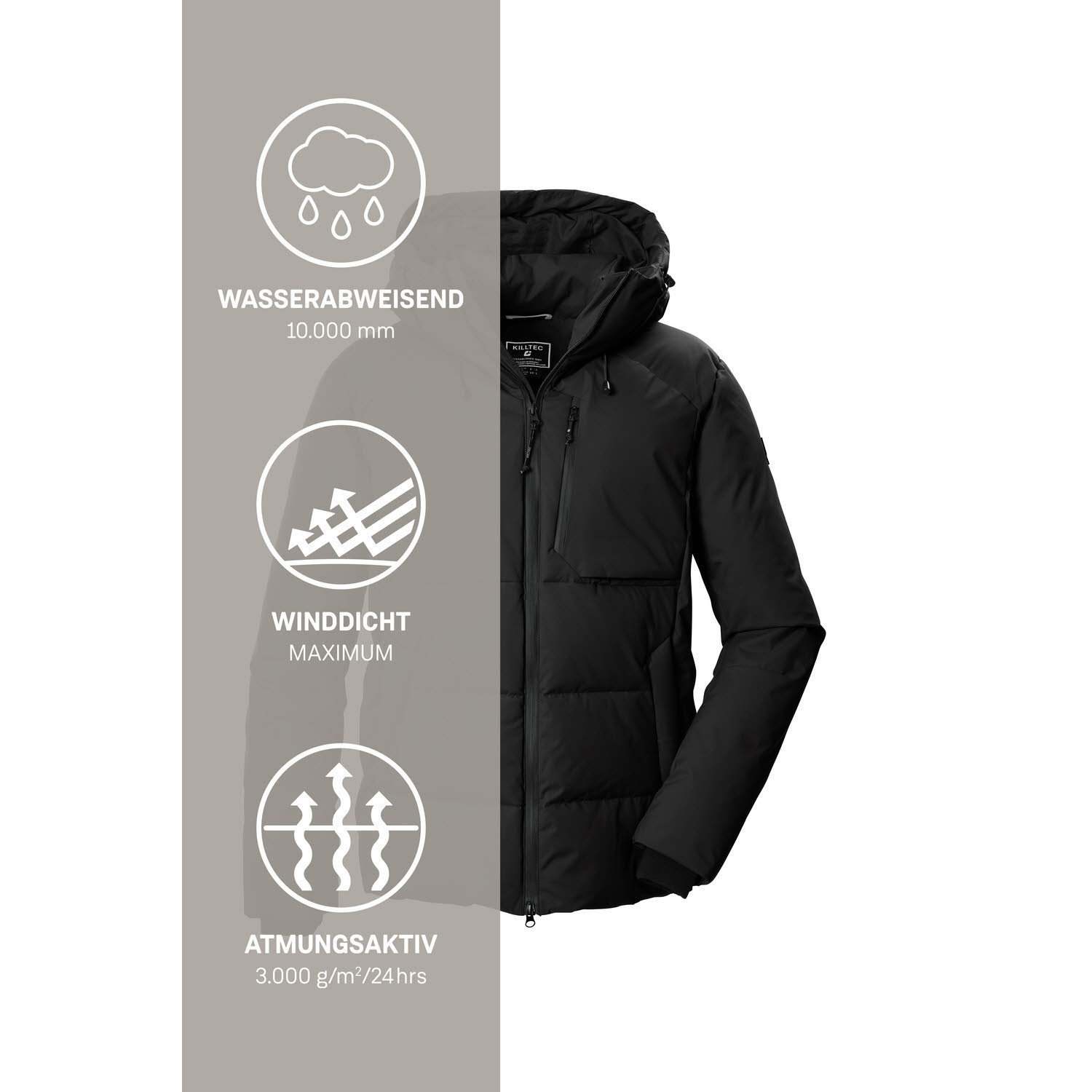 Killtec KOW 12 MN QLTD JCKT Herren Winterjacke Freizeitjacke Steppjacke schwarz