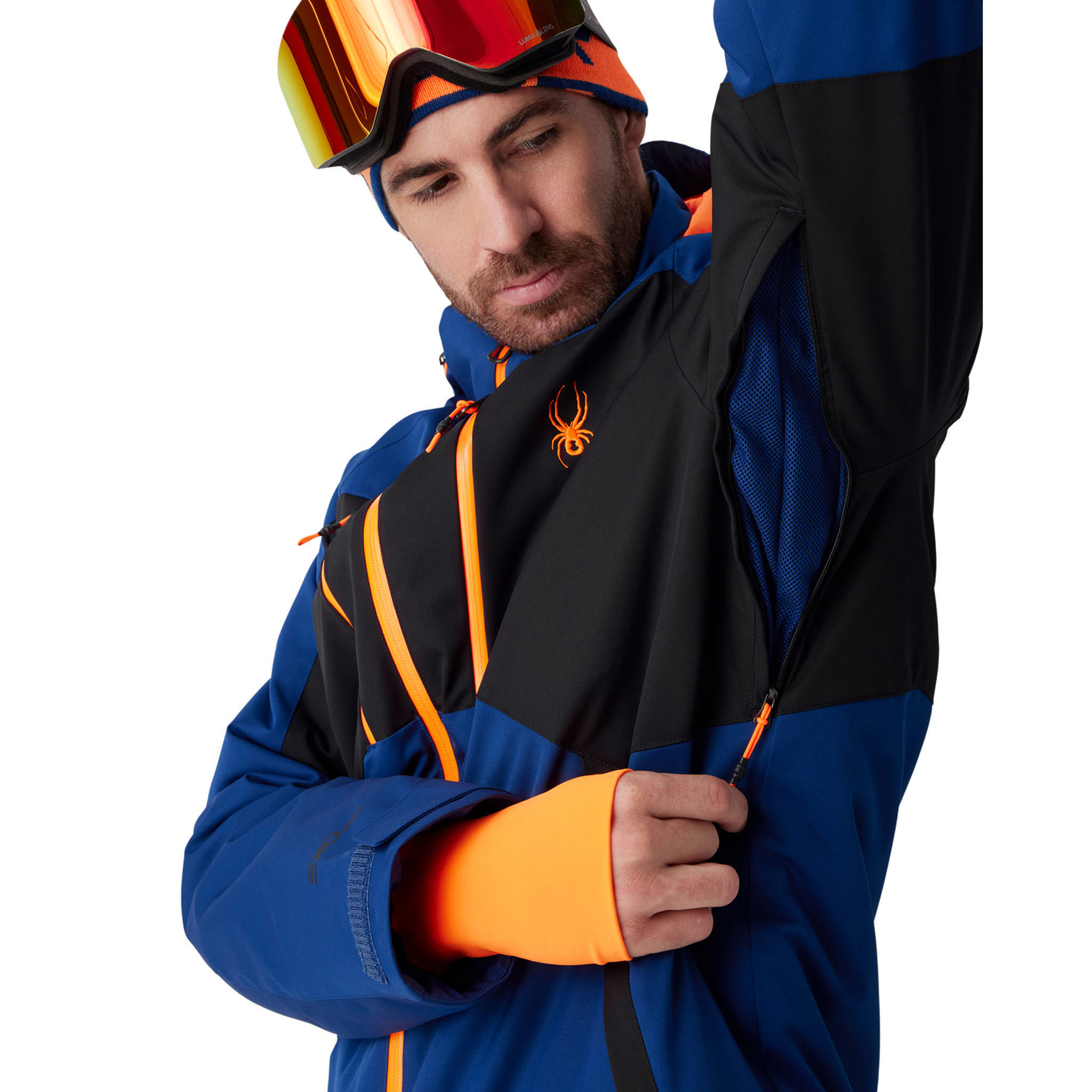 Spyder RIVAL JACKET Skijacke Herren blau/orange