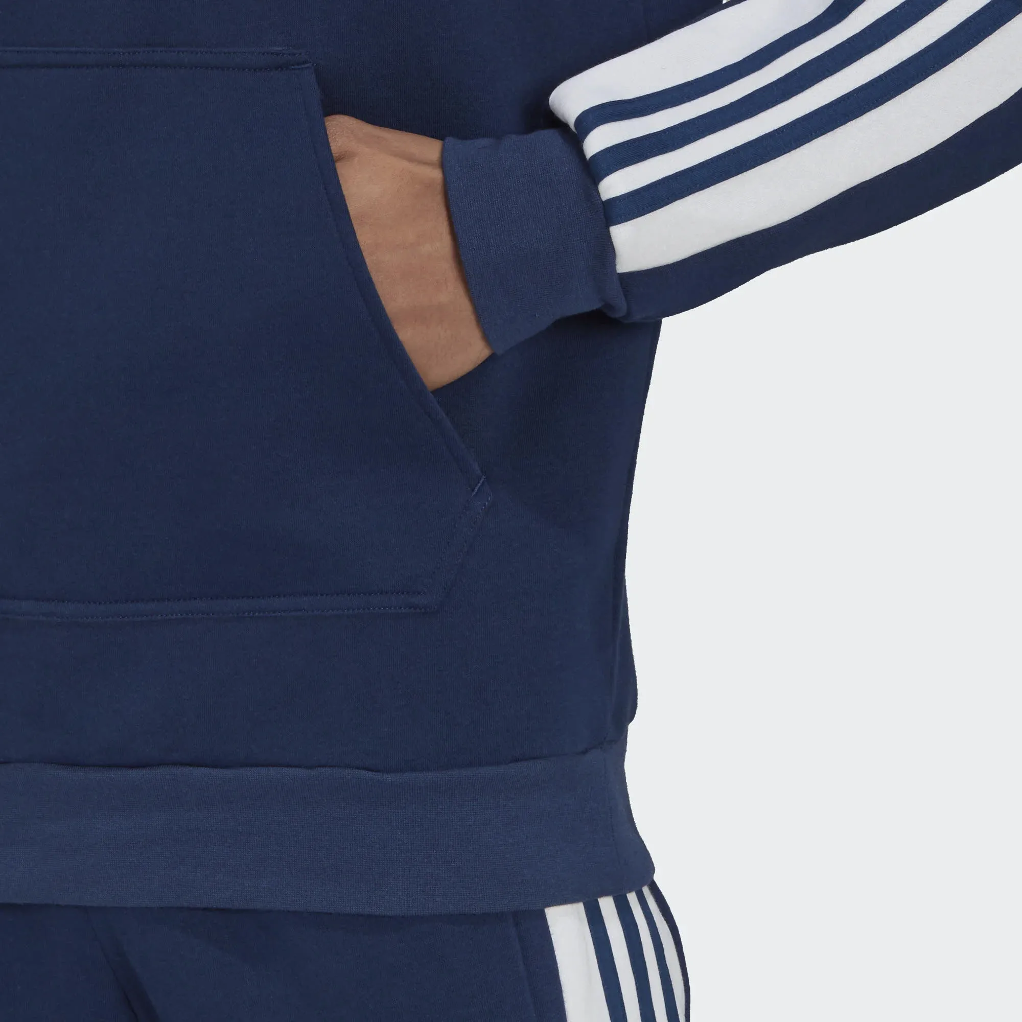 adidas SQ21 SW HOOD Herren Hoodie Kapuze Langarm Sport Freizeit 3-Streifen blau