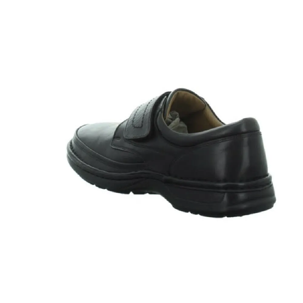 Longo Slipper Herren Klettschuhe Lederschuh Freizeit Outdoor modisch schwarz NEU