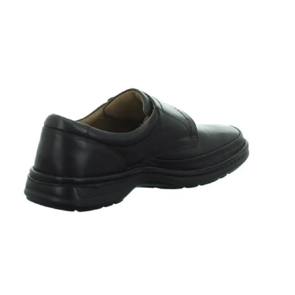 Longo Slipper Herren Klettschuhe Lederschuh Freizeit Outdoor modisch schwarz NEU