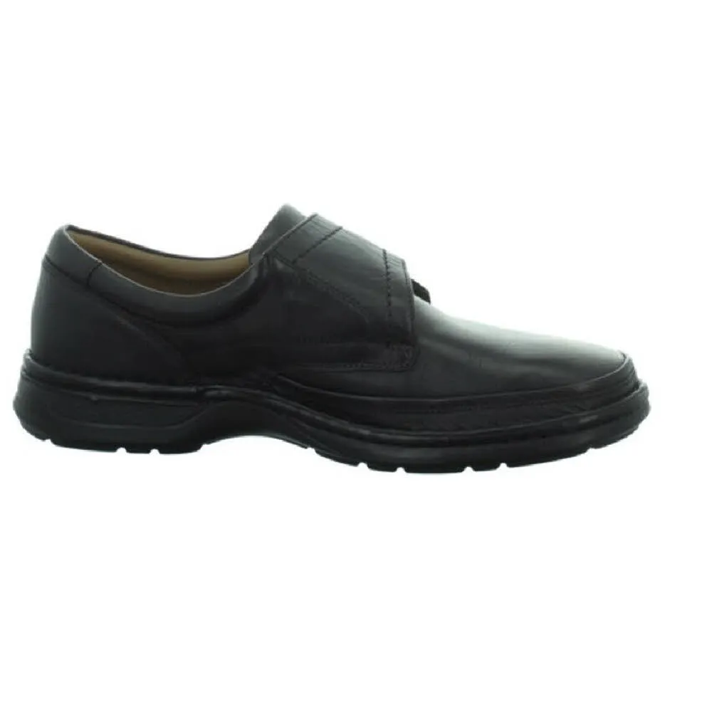 Longo Slipper Herren Klettschuhe Lederschuh Freizeit Outdoor modisch schwarz NEU