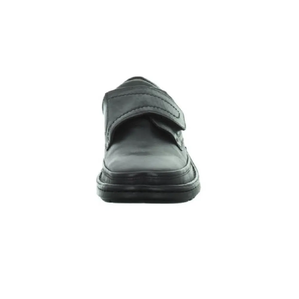 Longo Slipper Herren Klettschuhe Lederschuh Freizeit Outdoor modisch schwarz NEU