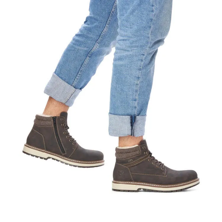 Rieker HWK Stiefel Herren Schnürstiefel Stiefelette braun