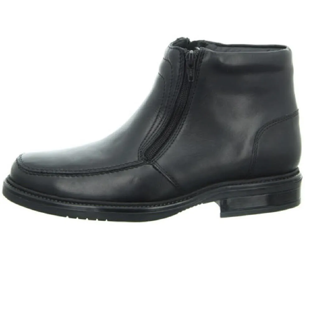 Longo Stiefelette Herren Slipper Winterschuhe Lederschuhe gefüttert schwarz NEU