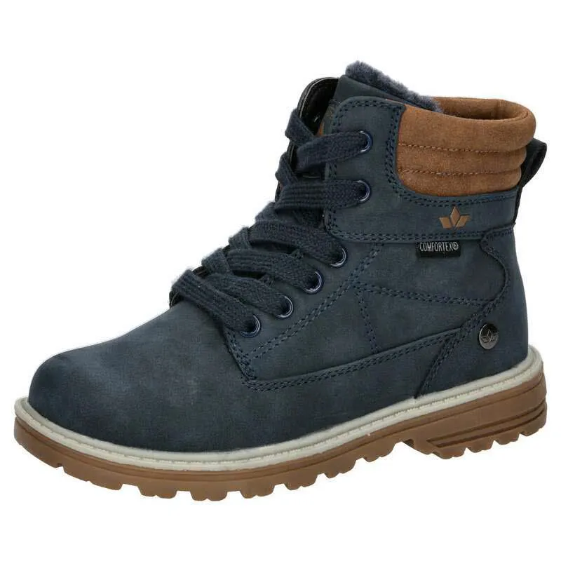 Lico Corner Snowboots Winterstiefeletten Kinder Jungen dunkelblau marine/braun